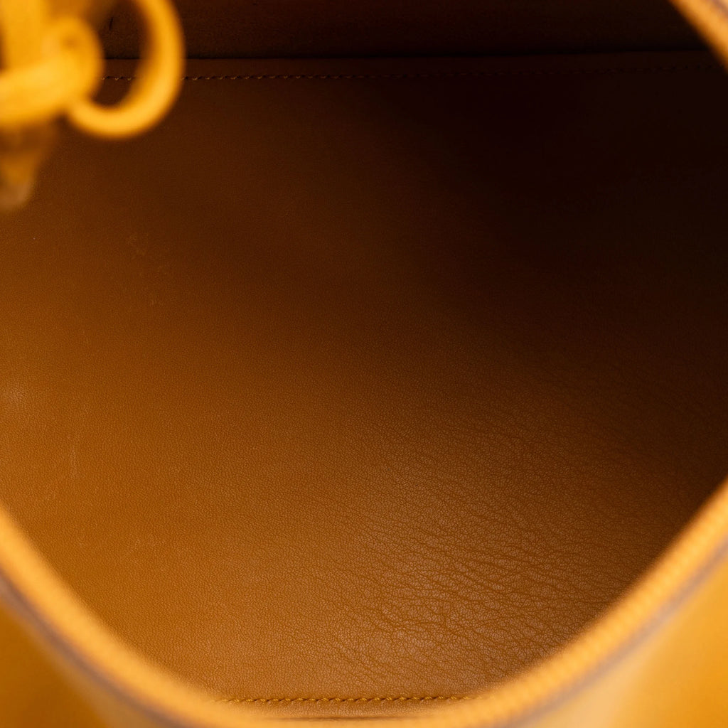 Yellow Calf Leather Top Handle Bag A385