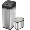 13 Gallon and 2.5 Gallon Stainless Steel Sensor Trash Cans Set of 2 M149958