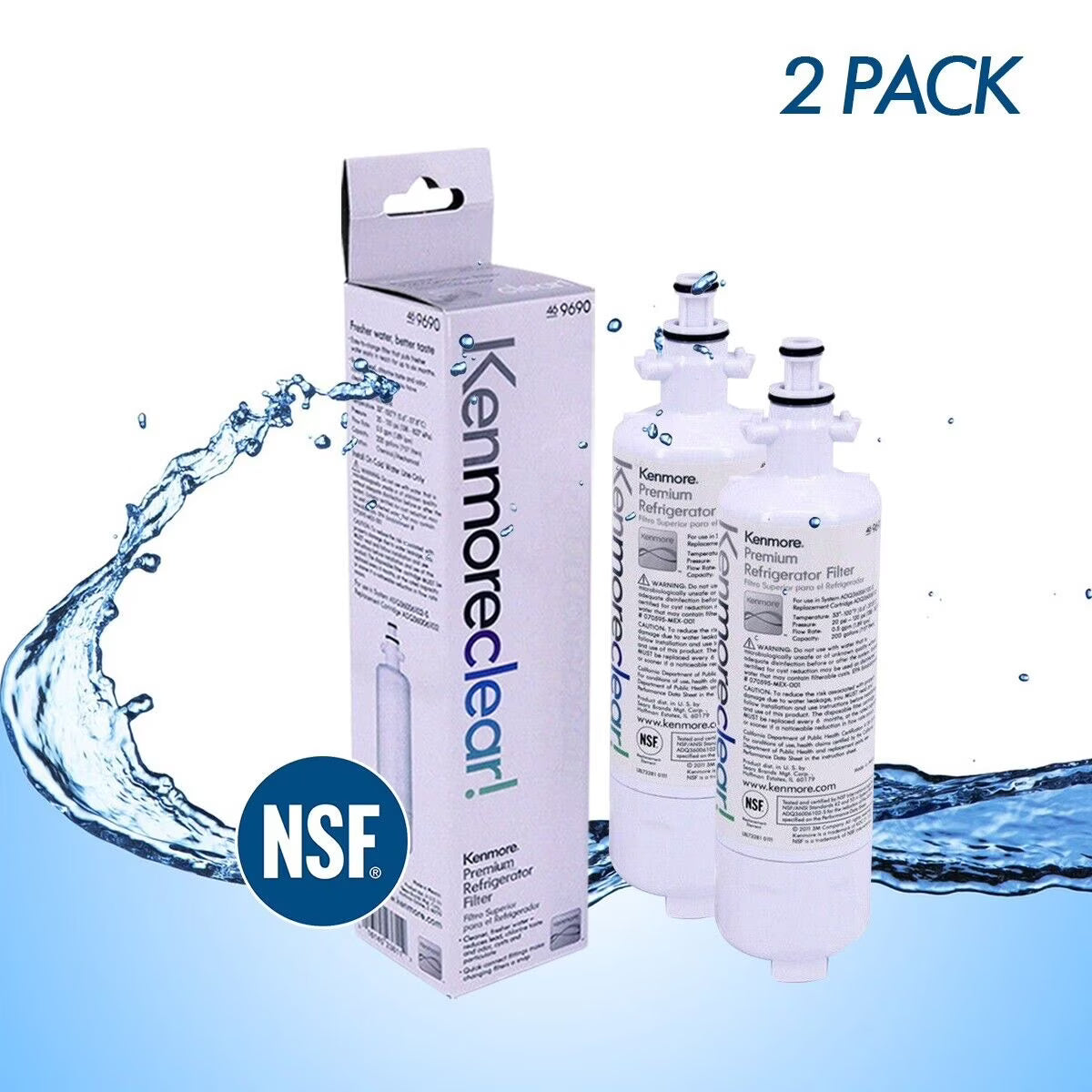 2 Pack Refrigerator Water Filter R642600