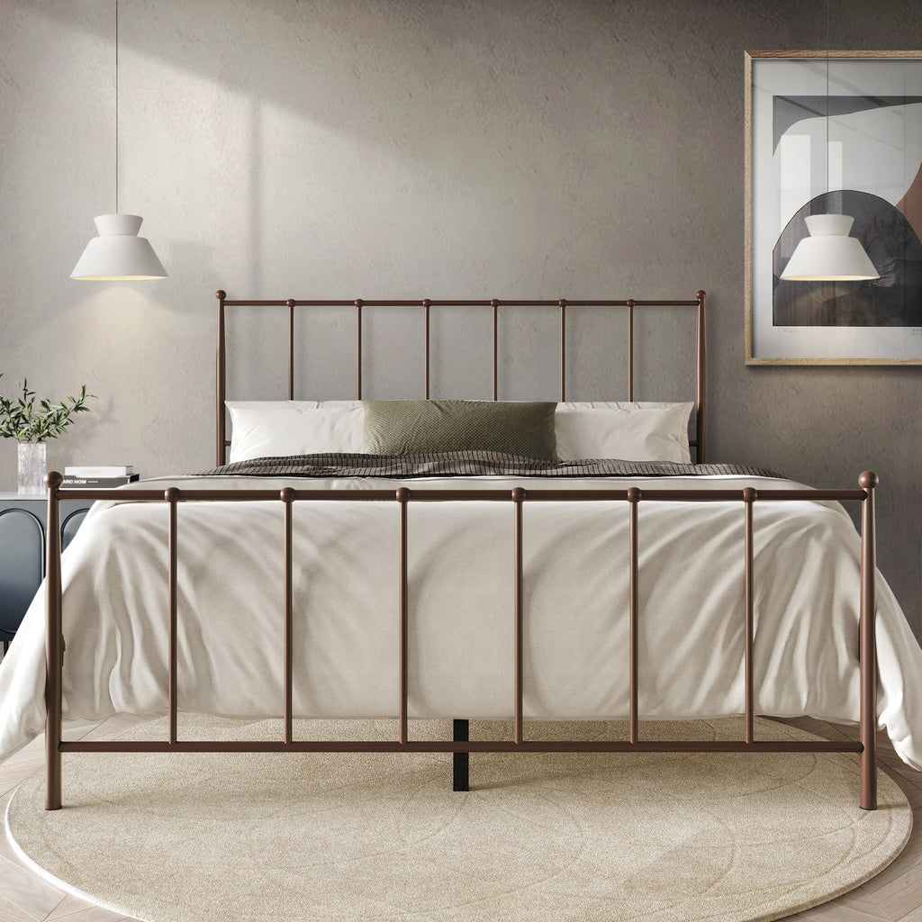 Twin Size White Metal Platform Bed W923694