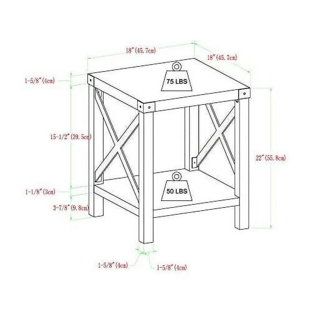 Grey Wash Metal Side Table Set, 2 Pack I6030