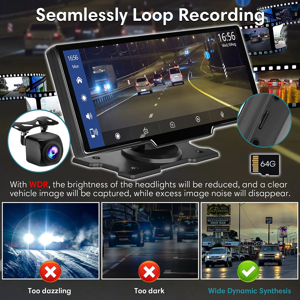 9.3 Portable Car Play Screen with Backup Camera K291795